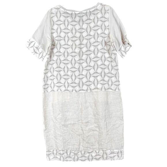 Club Voltaire Linen Linen Midi Dress Laganlook Loose Fit S/S Pockets Sz L Italy - Picture 4 of 15